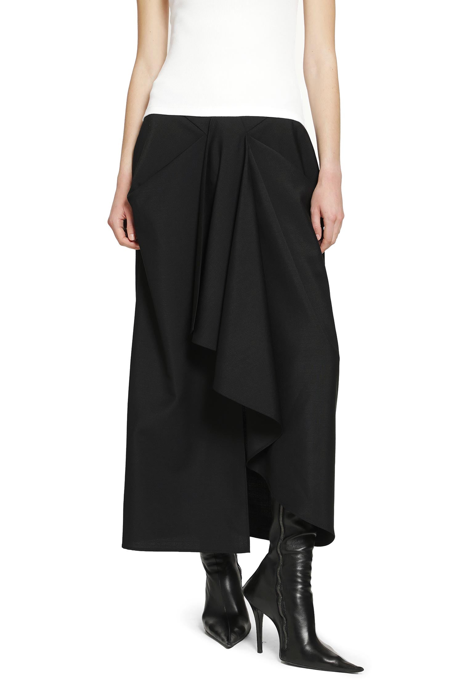 Givenchy Draped Wool Mohair Skirt