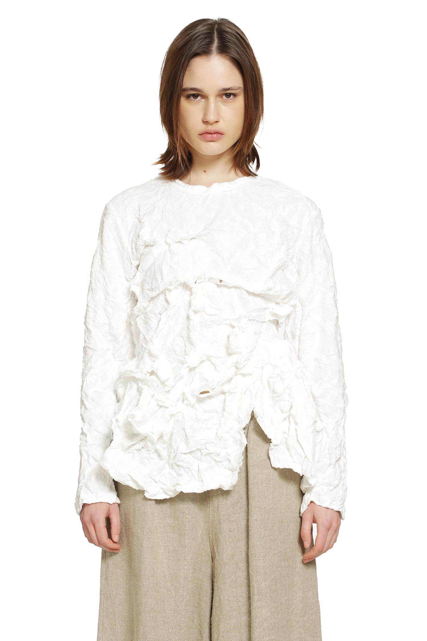 COMME DES GARCONS Ruffled Long Sleeve T-Shirt