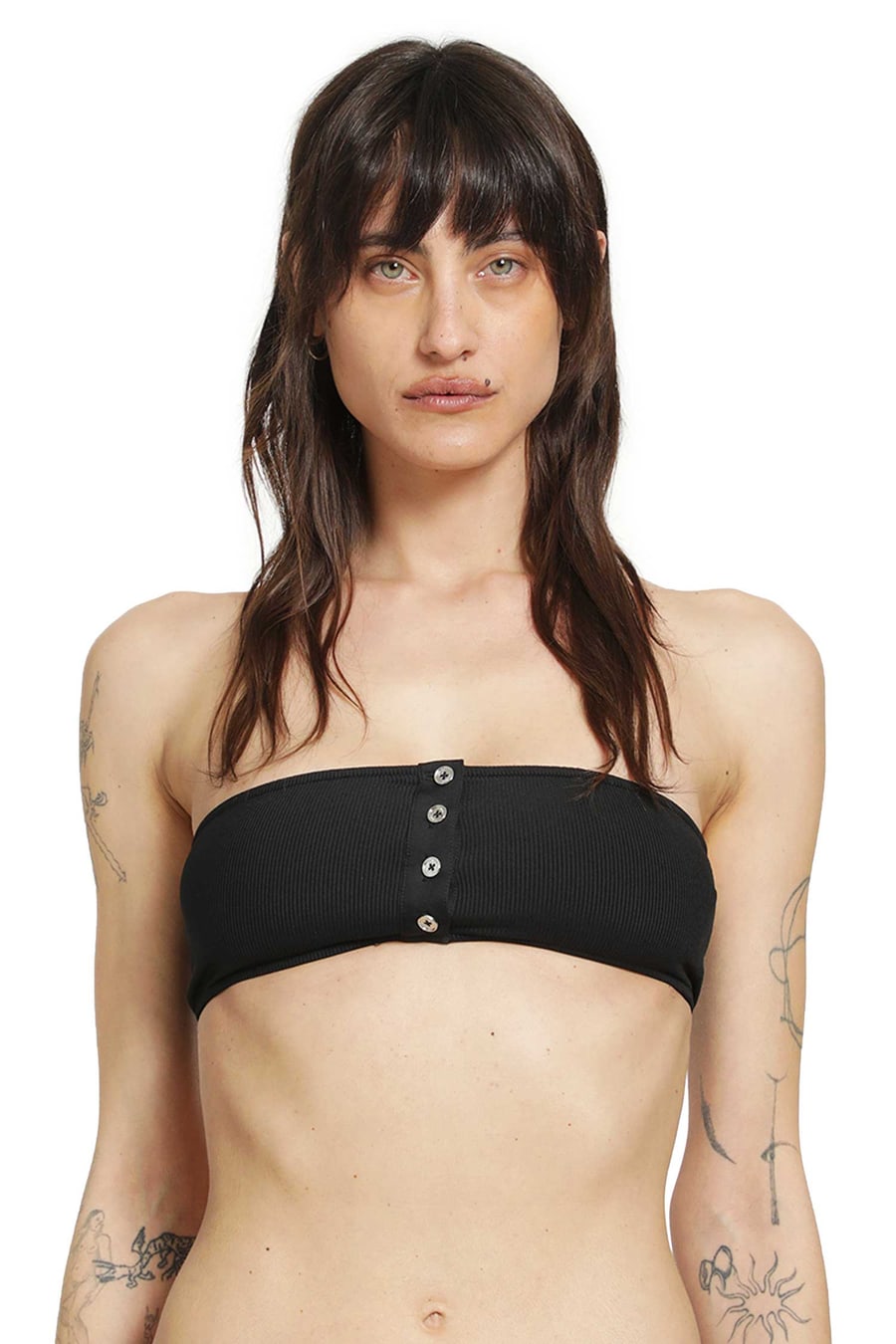 Toteme Ribbed Strapless Bikini Top