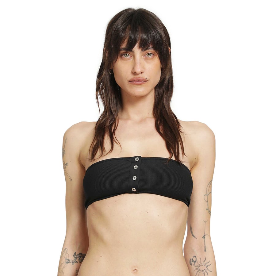 Toteme Ribbed Strapless Bikini Top, view 4