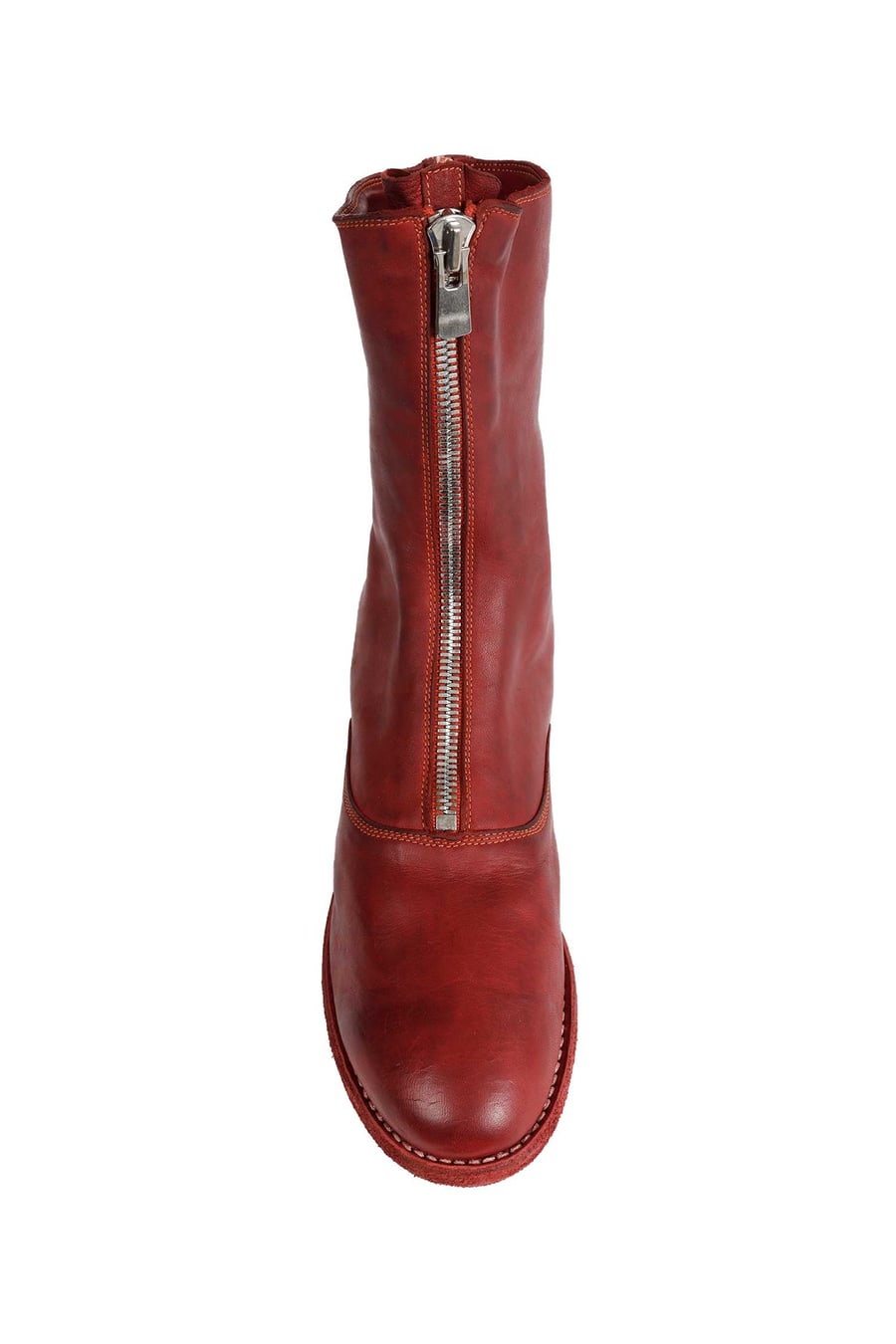 GUIDI Zipped Brushed Leather Ankle Boots, view 5