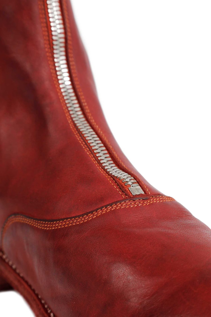 GUIDI Zipped Brushed Leather Ankle Boots, view 6