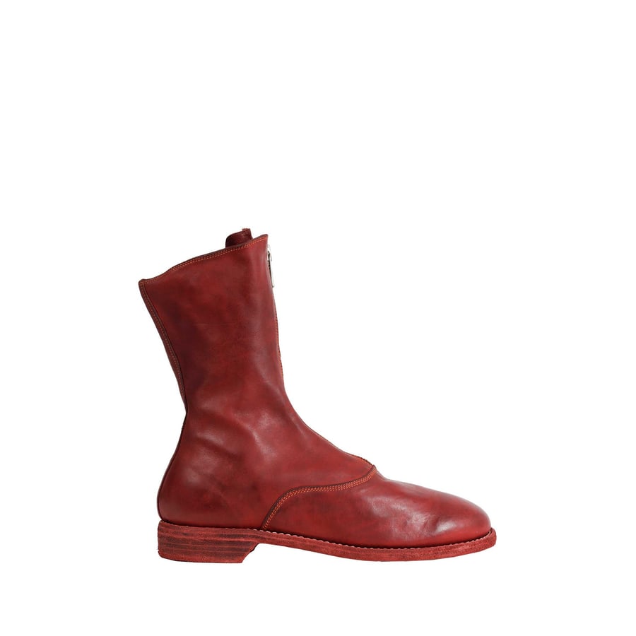 GUIDI Zipped Brushed Leather Ankle Boots, view 7