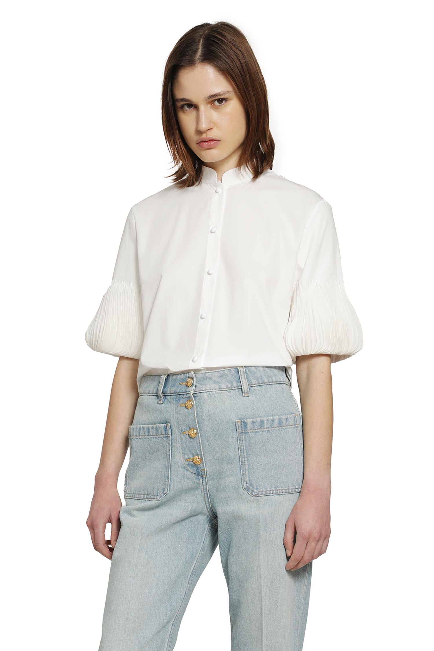 VALENTINO Short Sleeve Shirt With Pleated cuffs