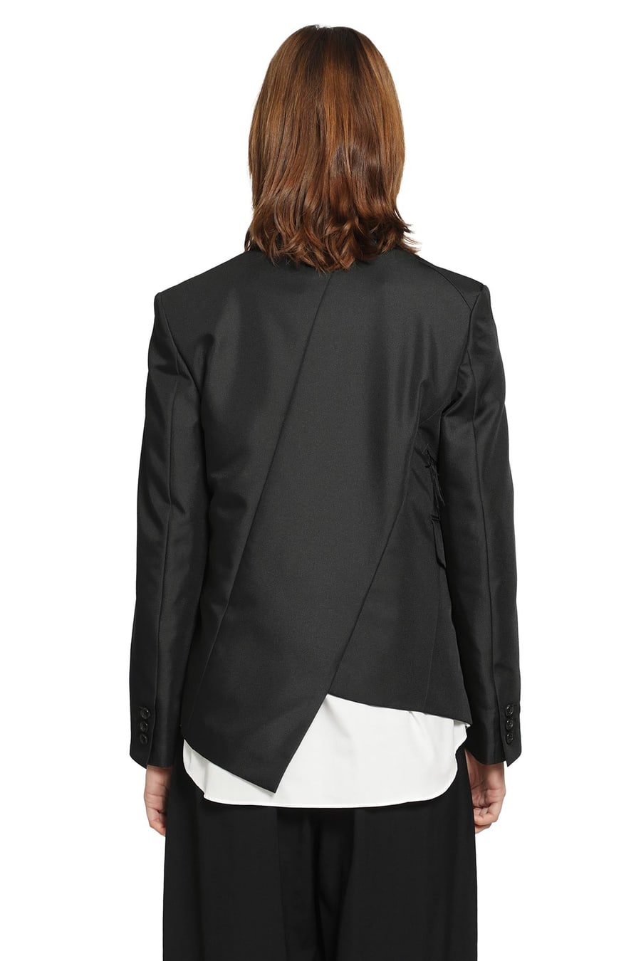 COMME DES GARCONS Single-Breasted Blazer with Frayed Trim, view 4