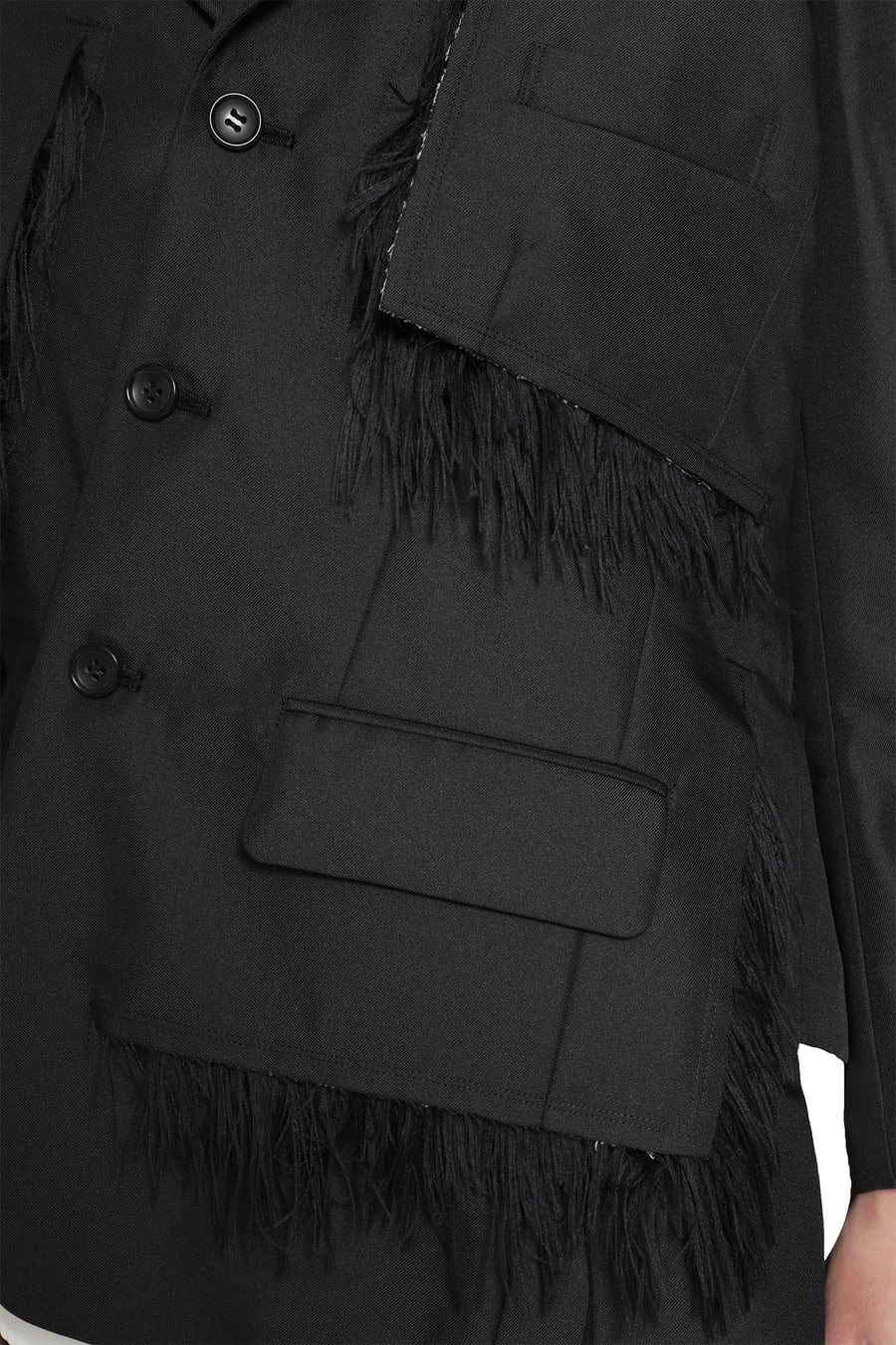 COMME DES GARCONS Single-Breasted Blazer with Frayed Trim, view 5