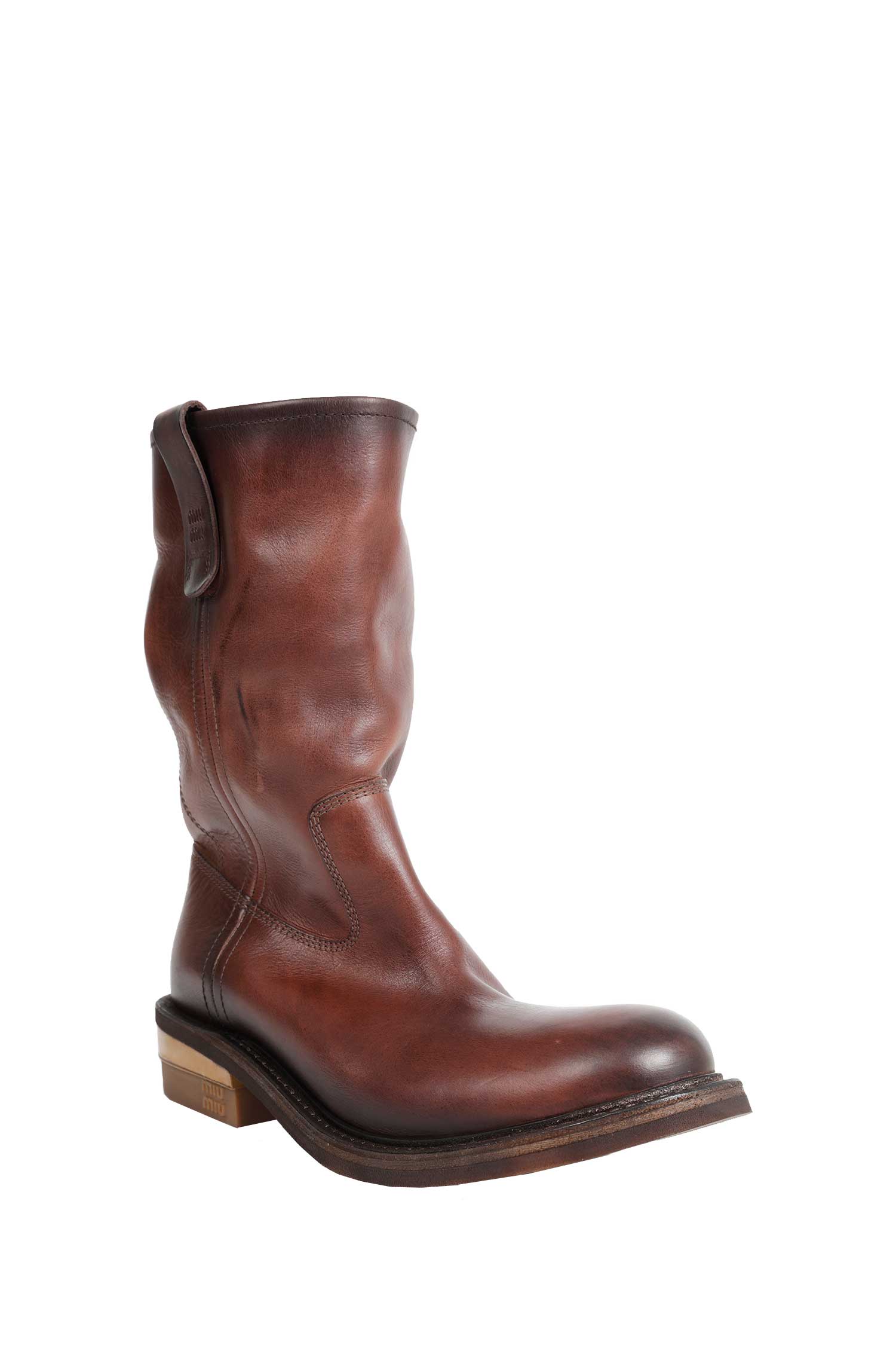 Miu Miu Foule Leather Boots, view 2