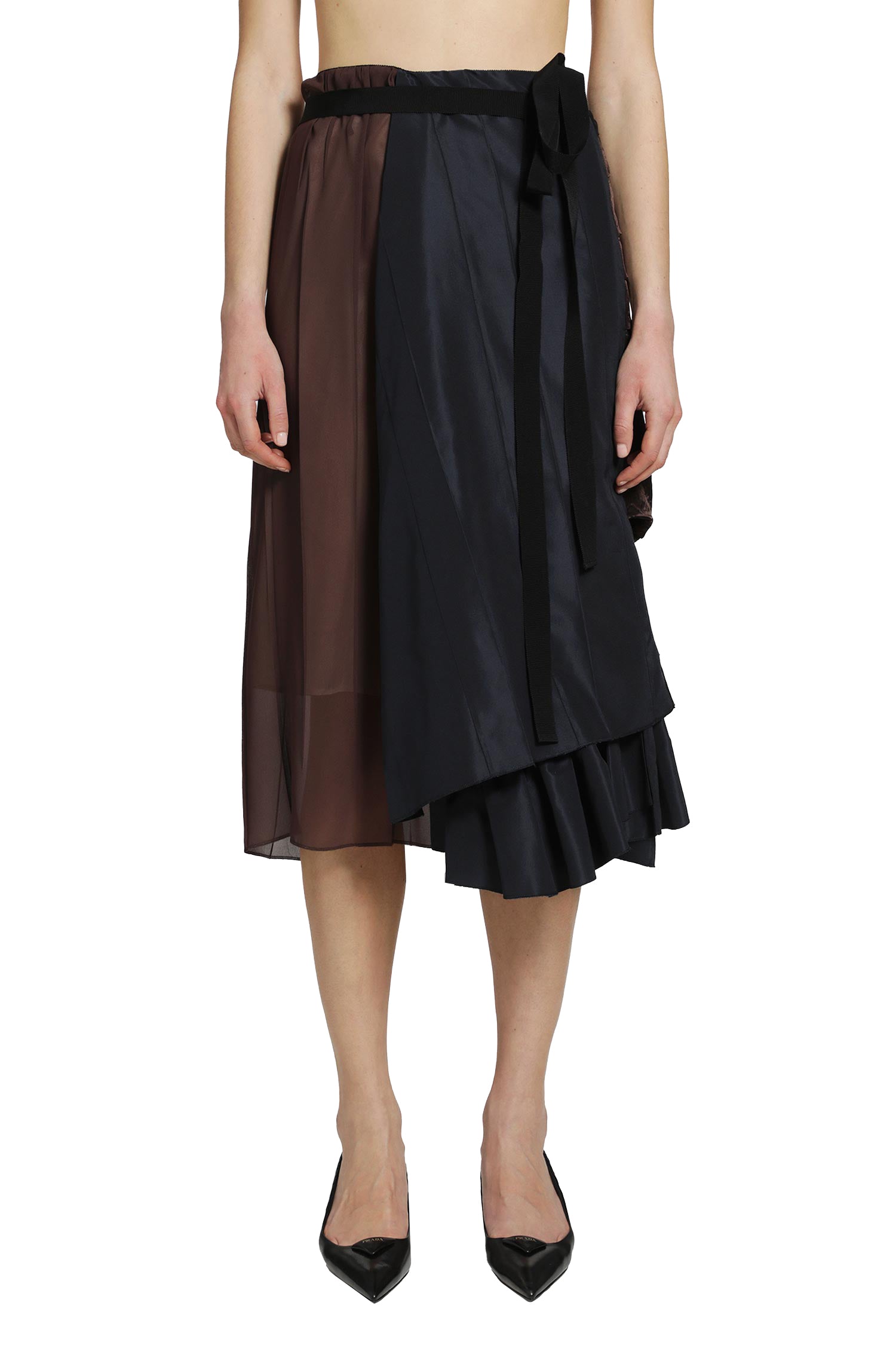 Prada Faille Patchwork Skirt, view 2
