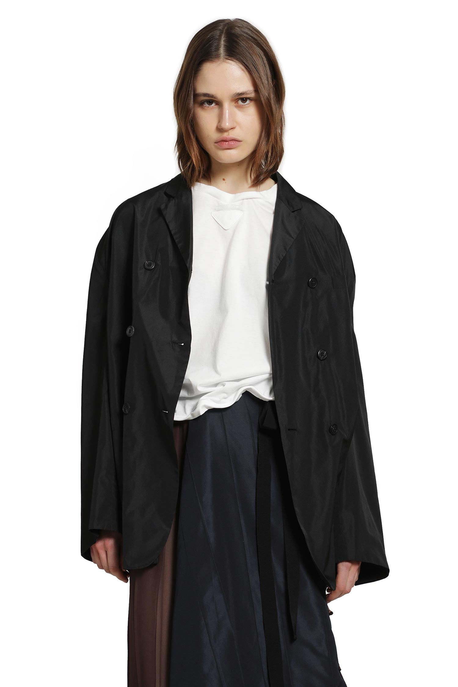 Prada Double-breasted Technical Taffeta Jacket