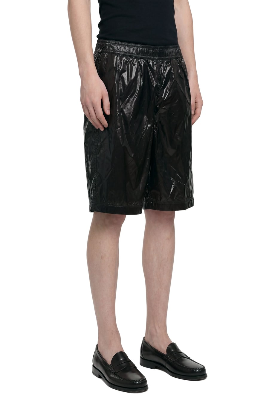 LAMINAR Shiny Nylon Shorts, view 2