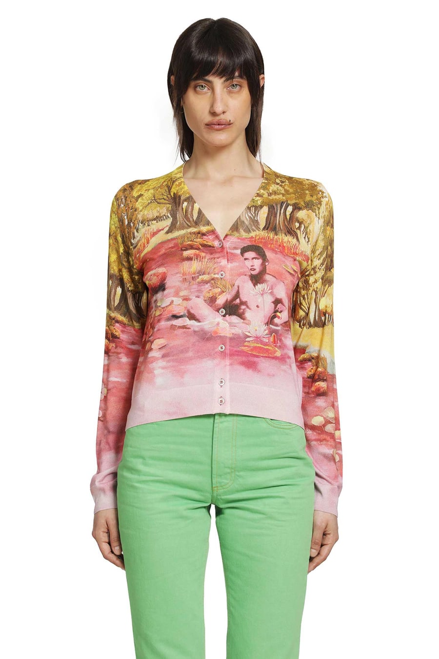 Versace Printed Silk Knit cardigan, view 2