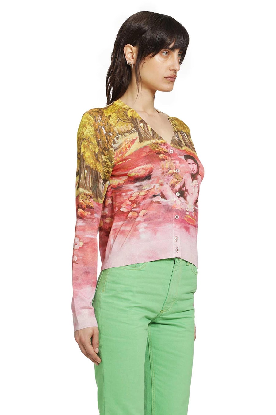 Versace Printed Silk Knit cardigan, view 3