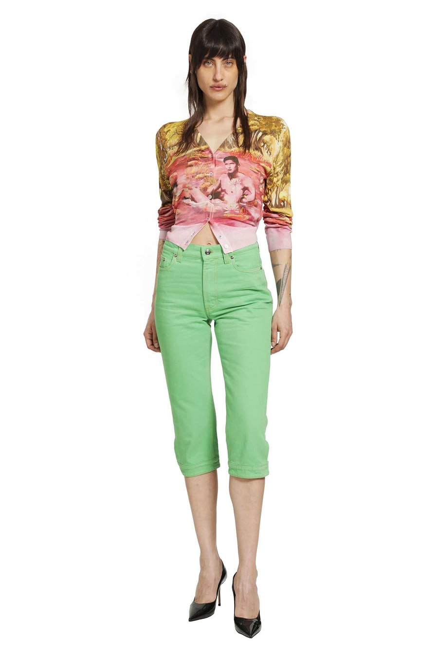 Versace Printed Silk Knit cardigan, view 7