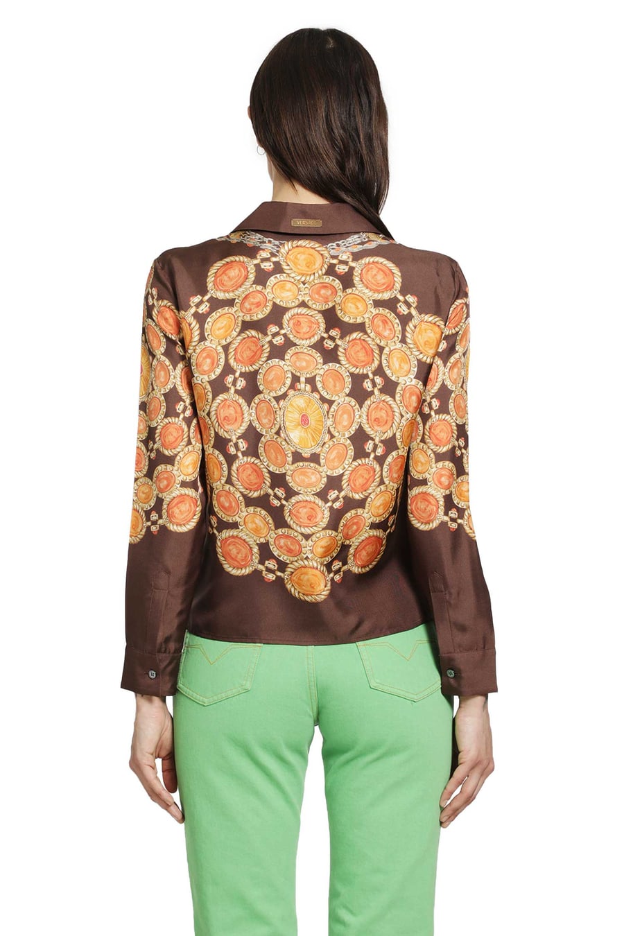 Versace Printed Silk Twill Shirt, view 4