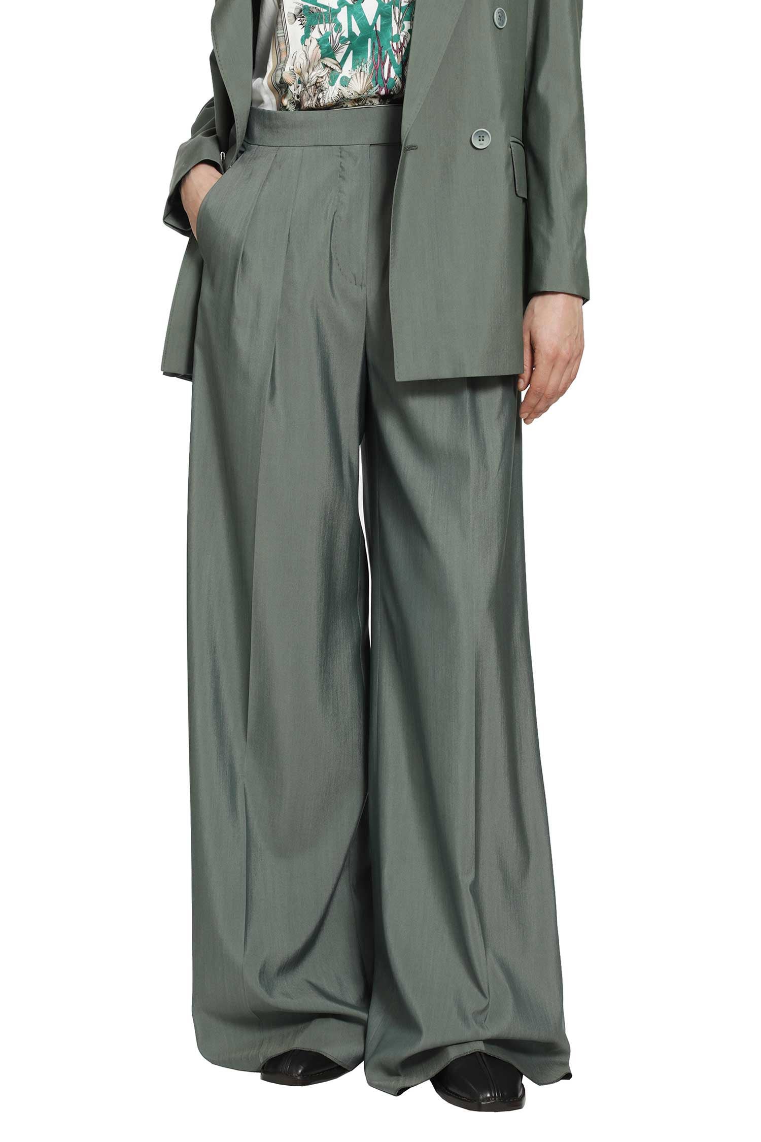 Max Mara Wide Leg Wool and Silk Trousers