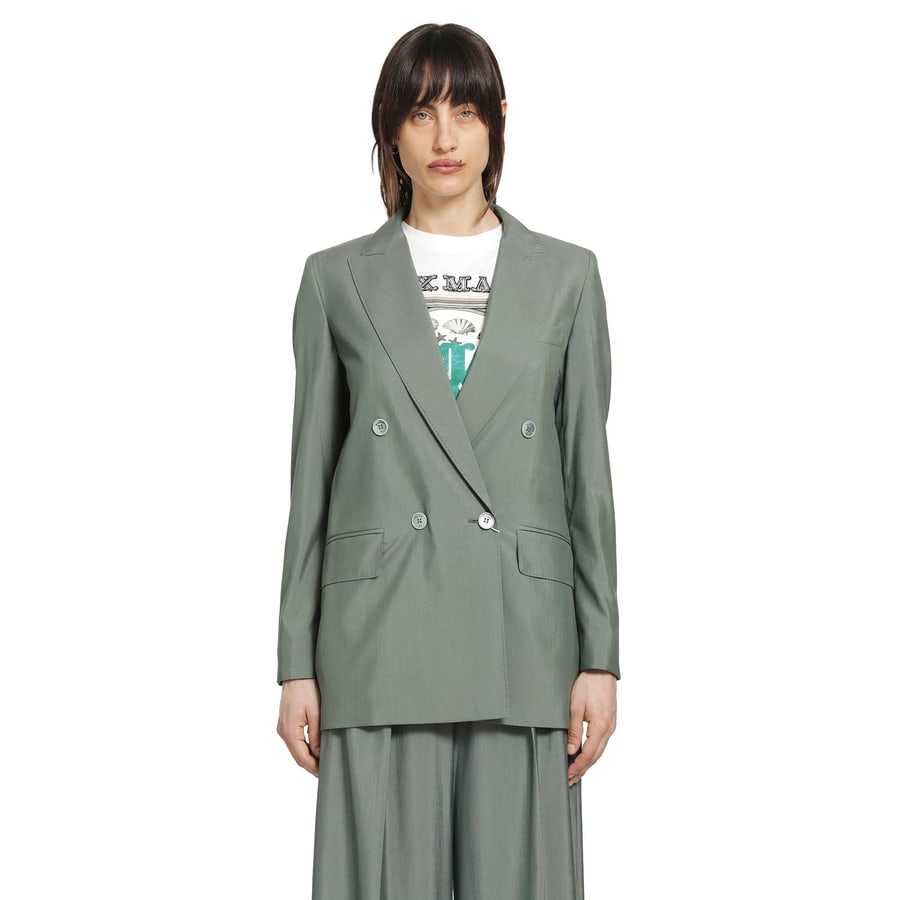 Max Mara Double-breasted Wool and Silk Blazer, view 7