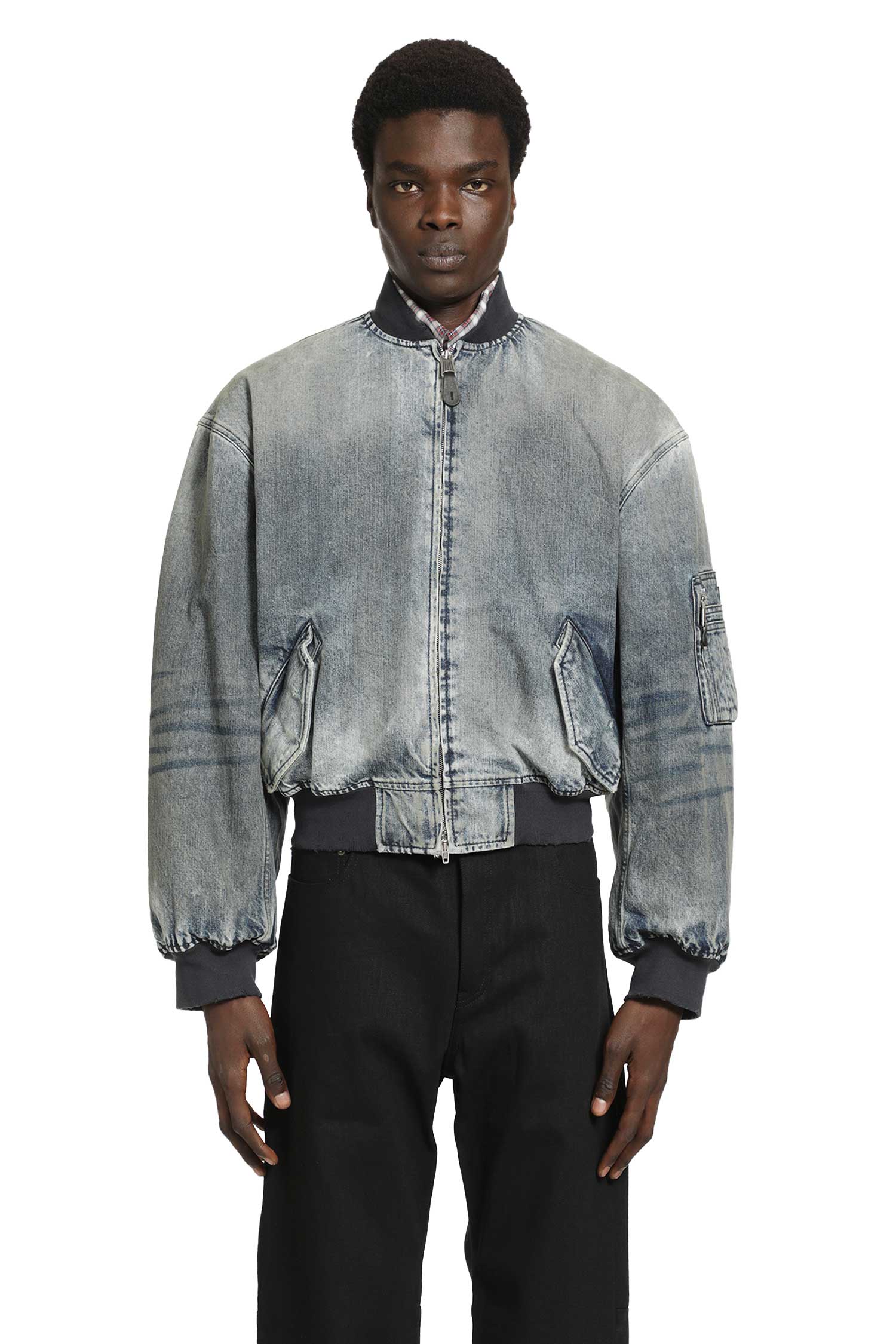 Balenciaga Standard Denim Bomber Jacket, view 2
