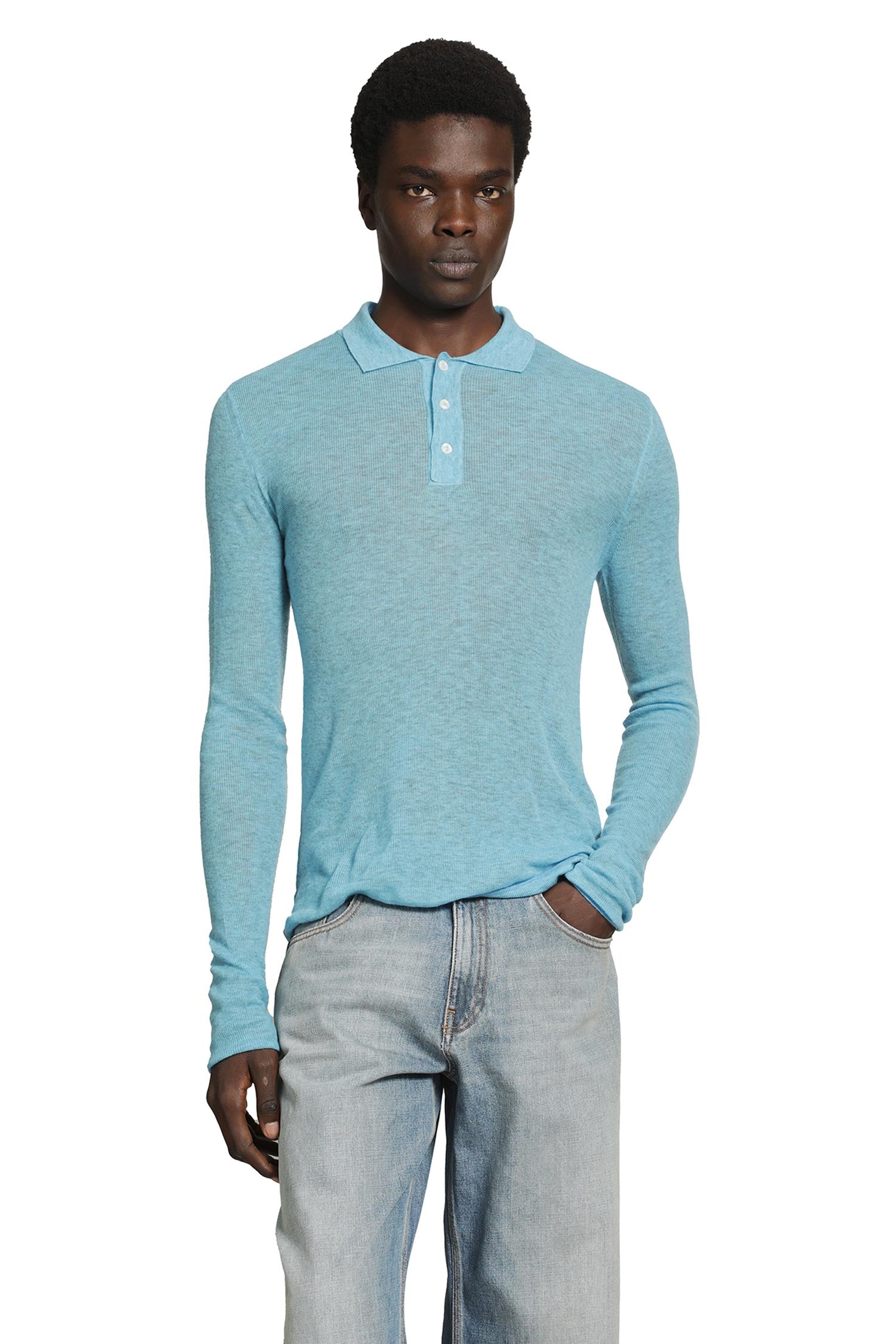 ERL Unisex Overdyed Heather Knit polo