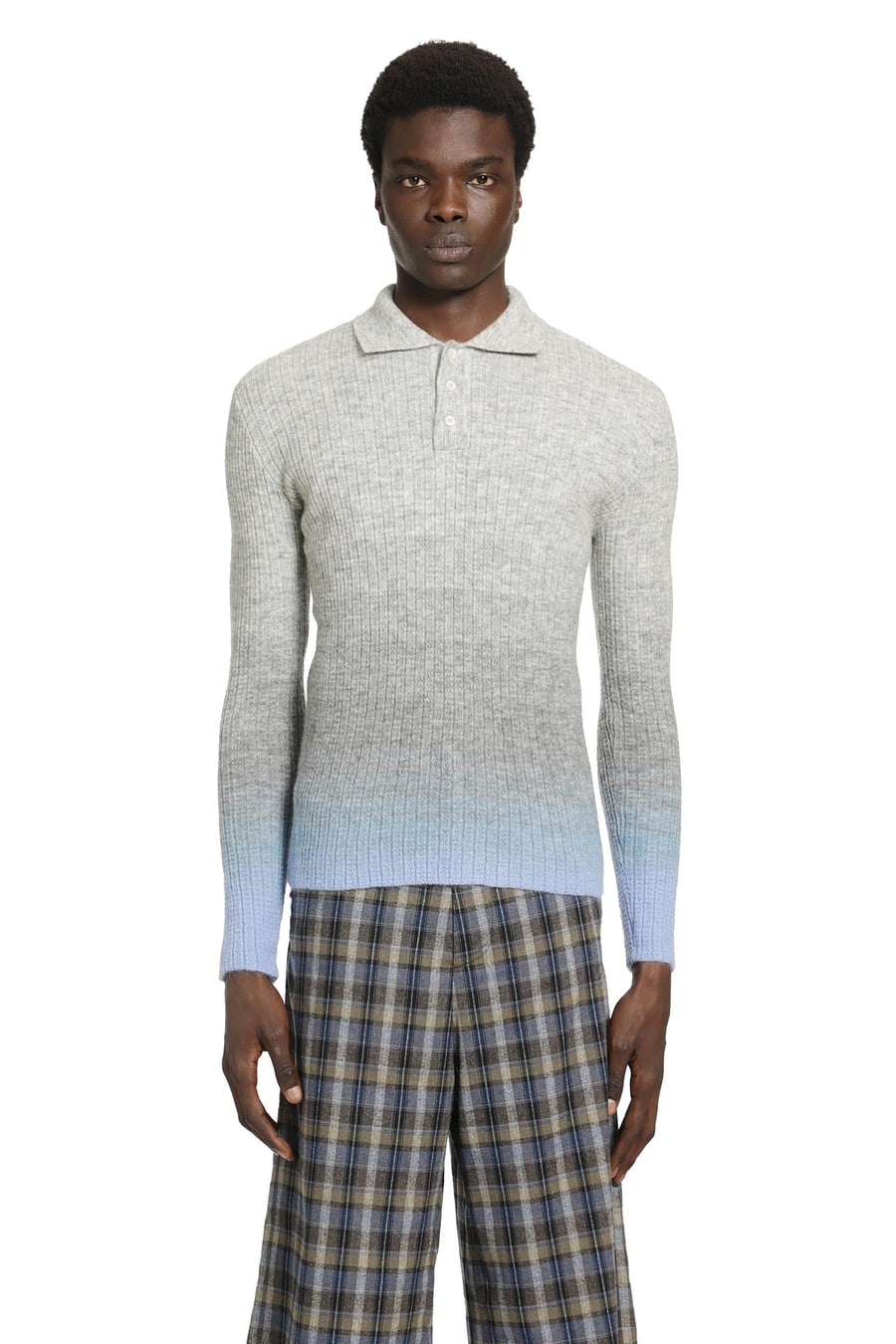 ERL Unisex Thin Gradient Knit Polo, view 2