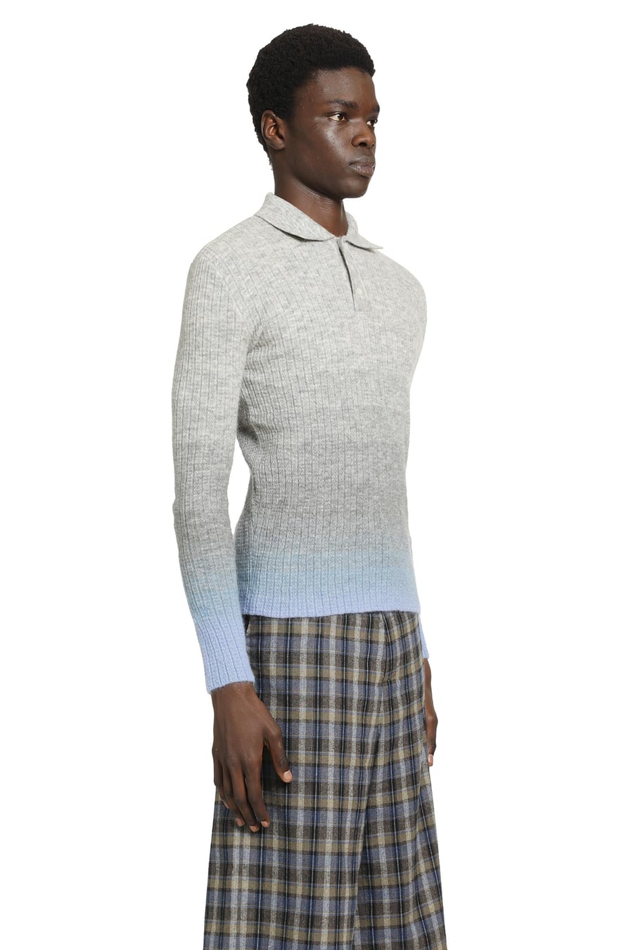 ERL Unisex Thin Gradient Knit Polo, view 3