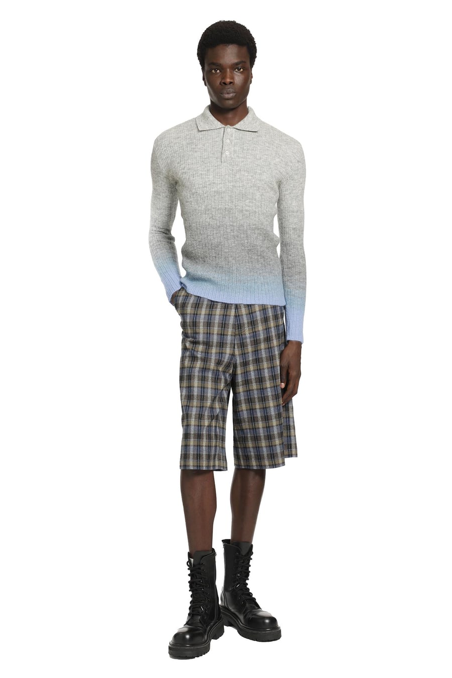 ERL Unisex Thin Gradient Knit Polo, view 6