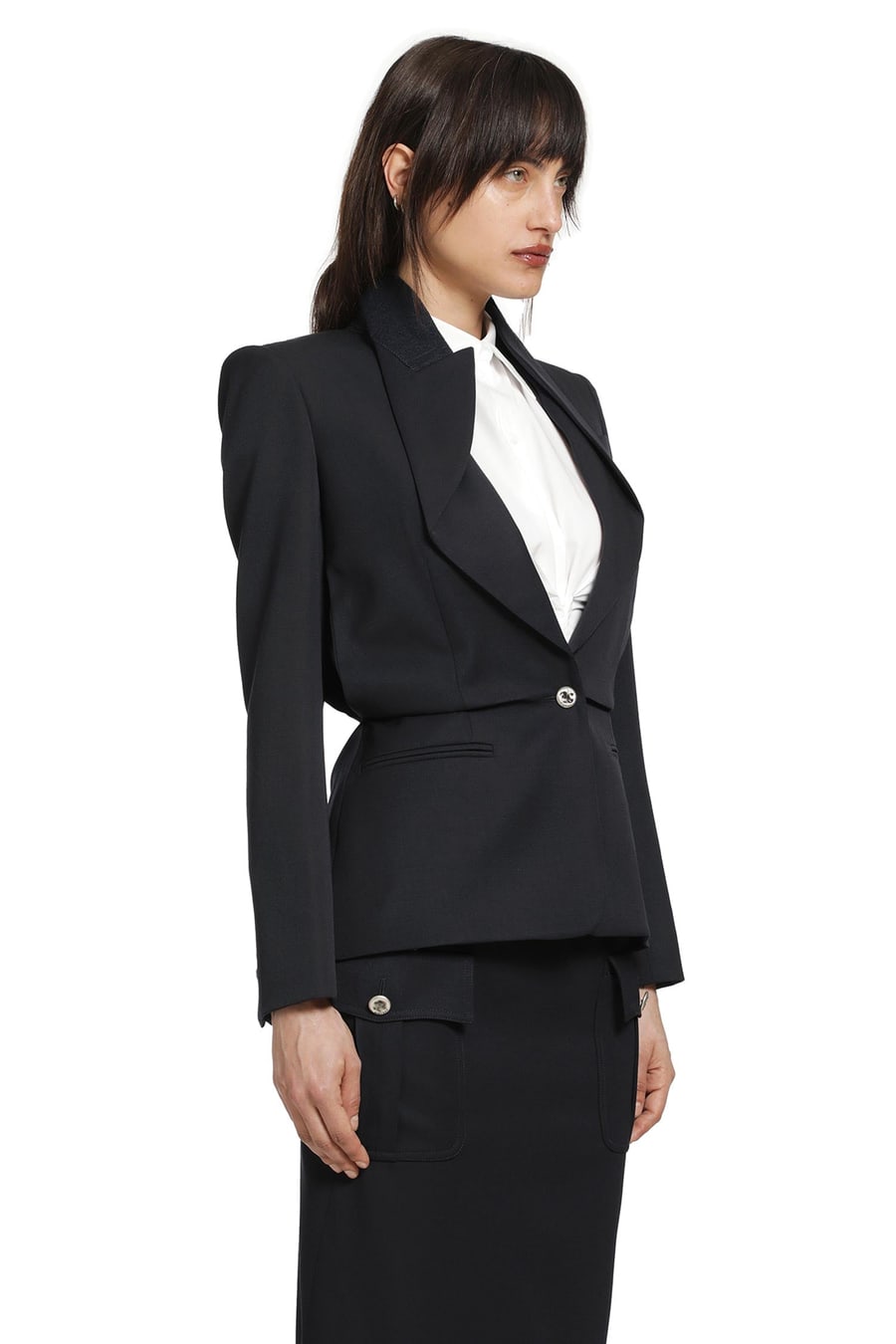 MCQUEEN Folded Lapel Blazer, view 3