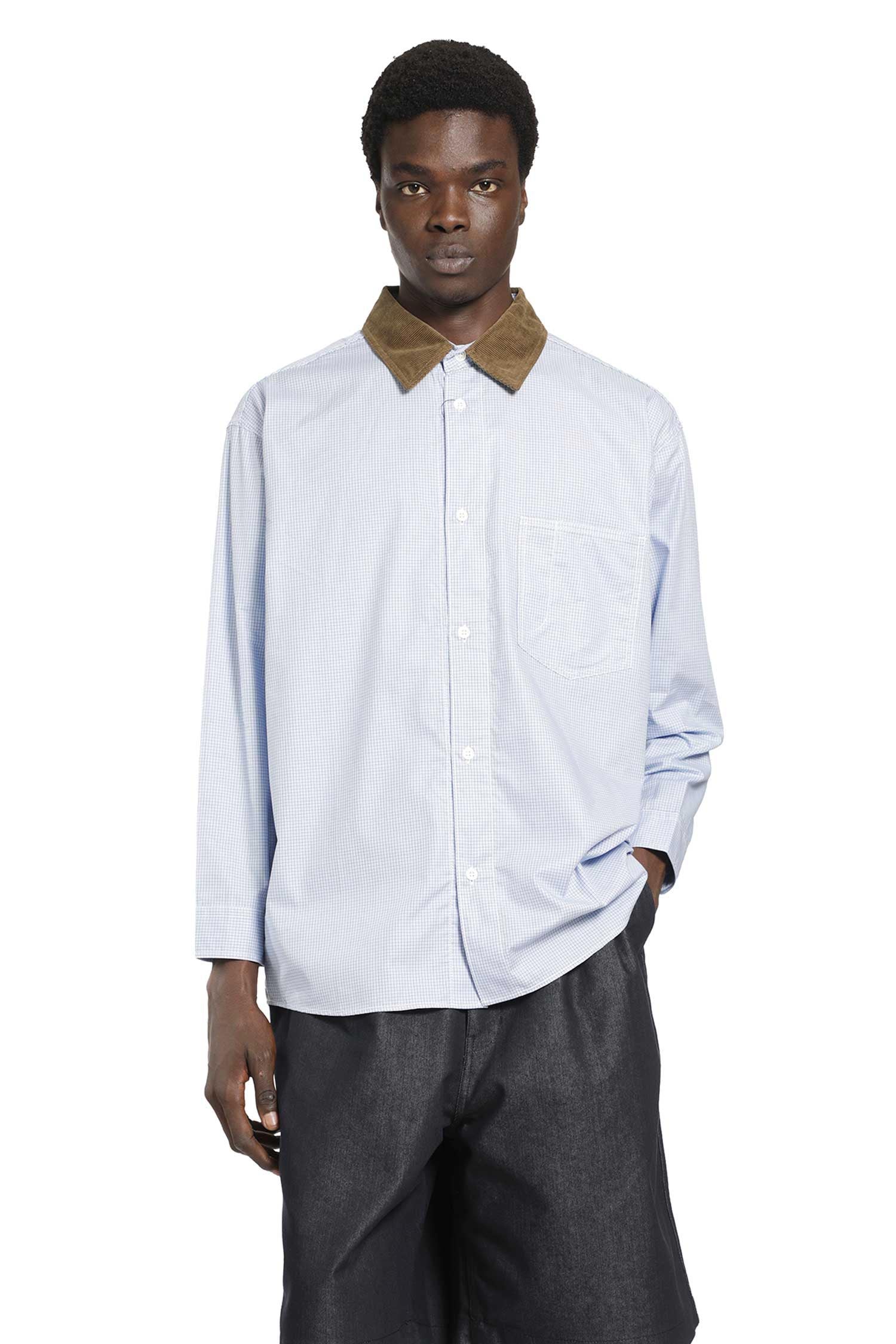 COMME DES GARCONS HOMME Check Shirt with Corduroy Collar