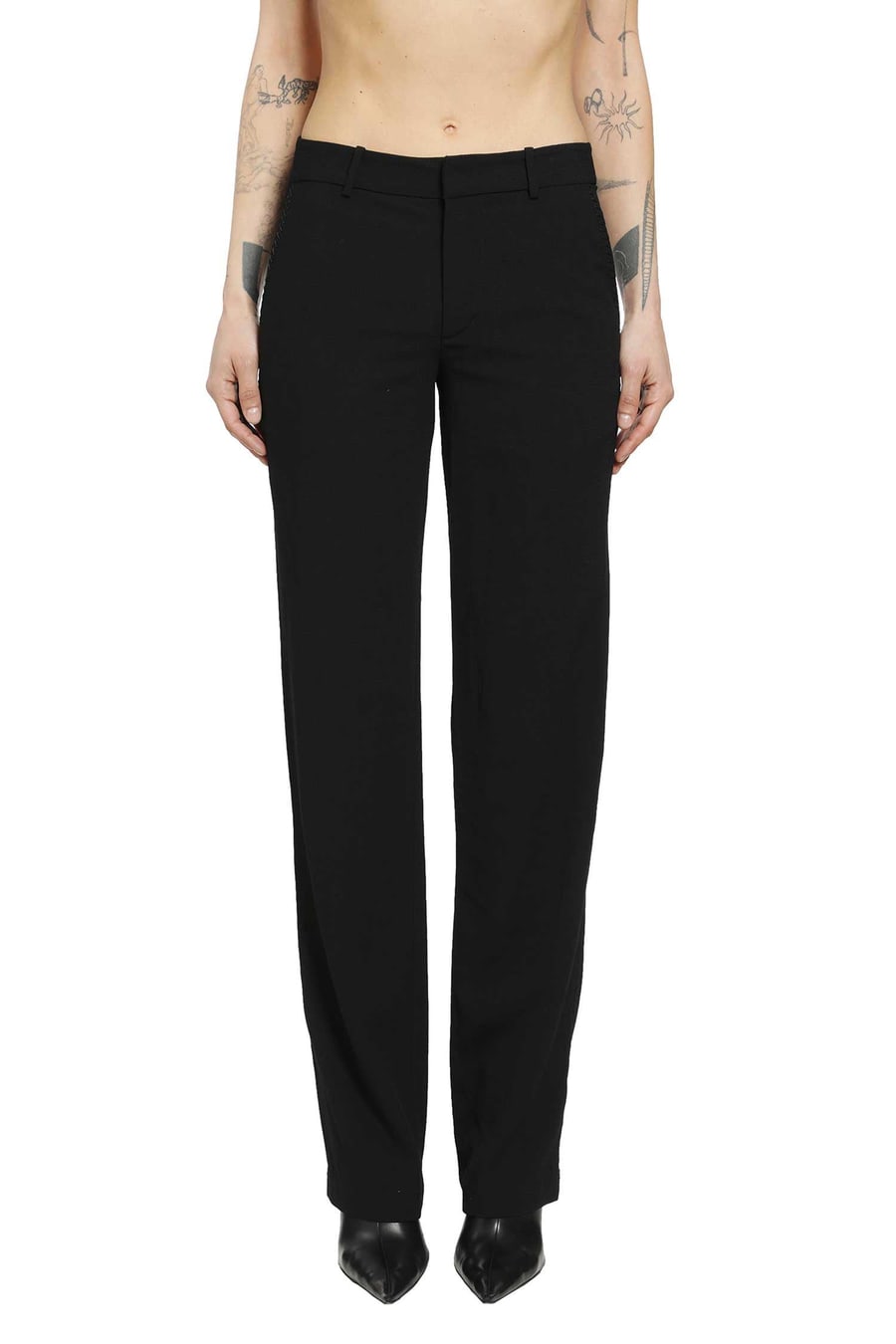 YEHUAFAN Tailored Wool Trousers, view 2