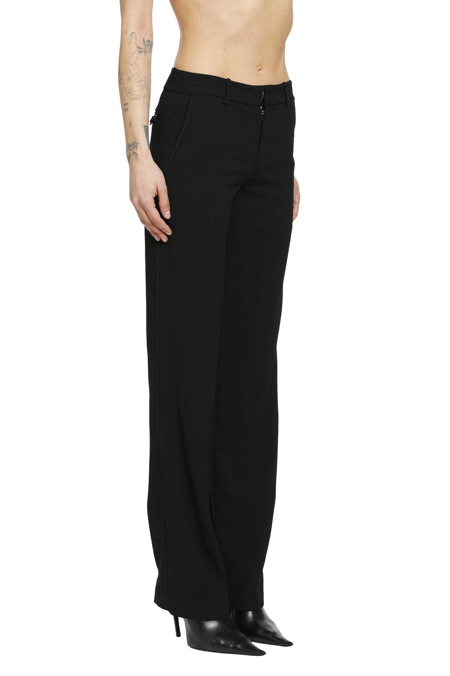 YEHUAFAN Tailored Wool Trousers, view 3