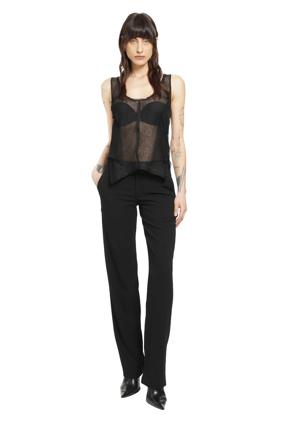YEHUAFAN Tailored Wool Trousers, view 6