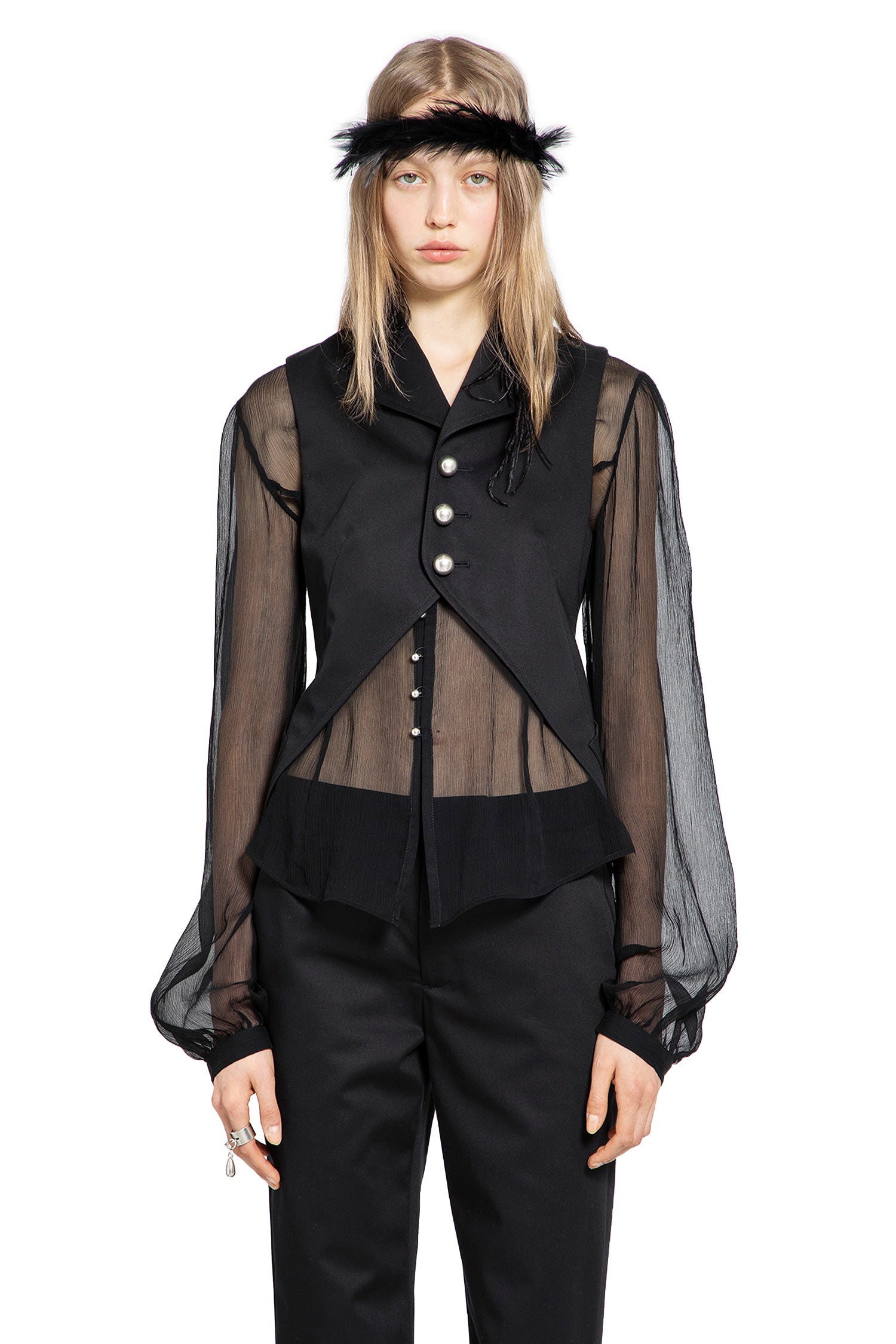 Ann Demeulemeester Lune Open Front Waistcoat, view 2