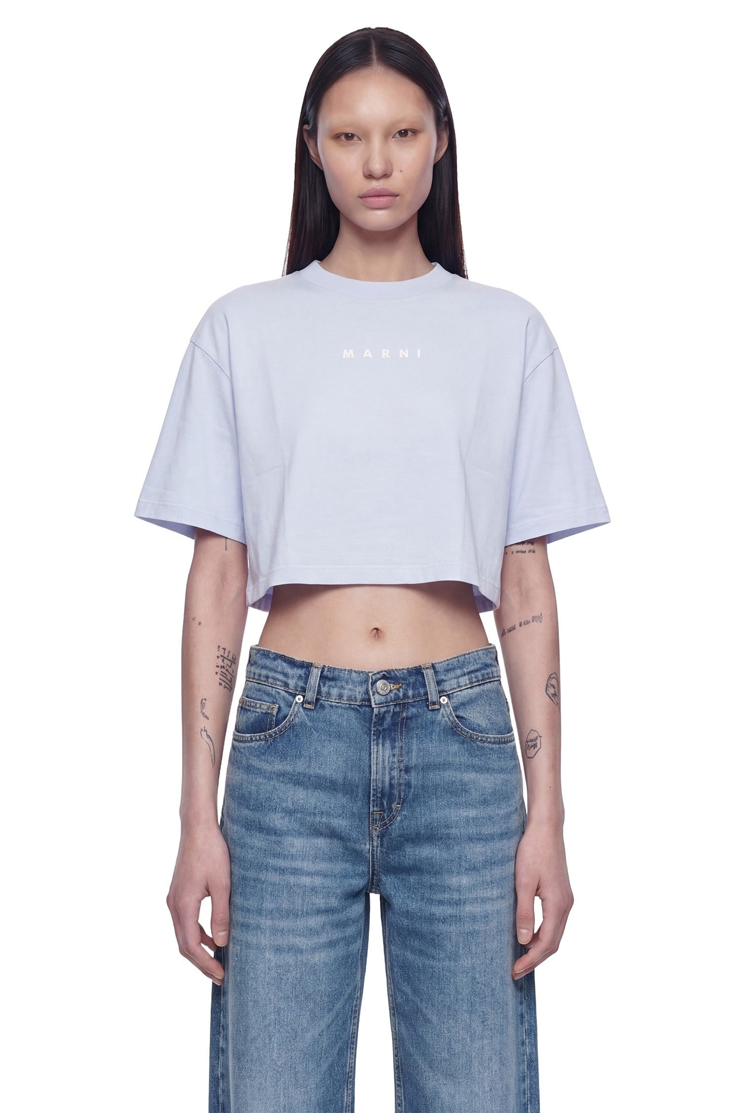 Marni Cropped Logo T-Shirt