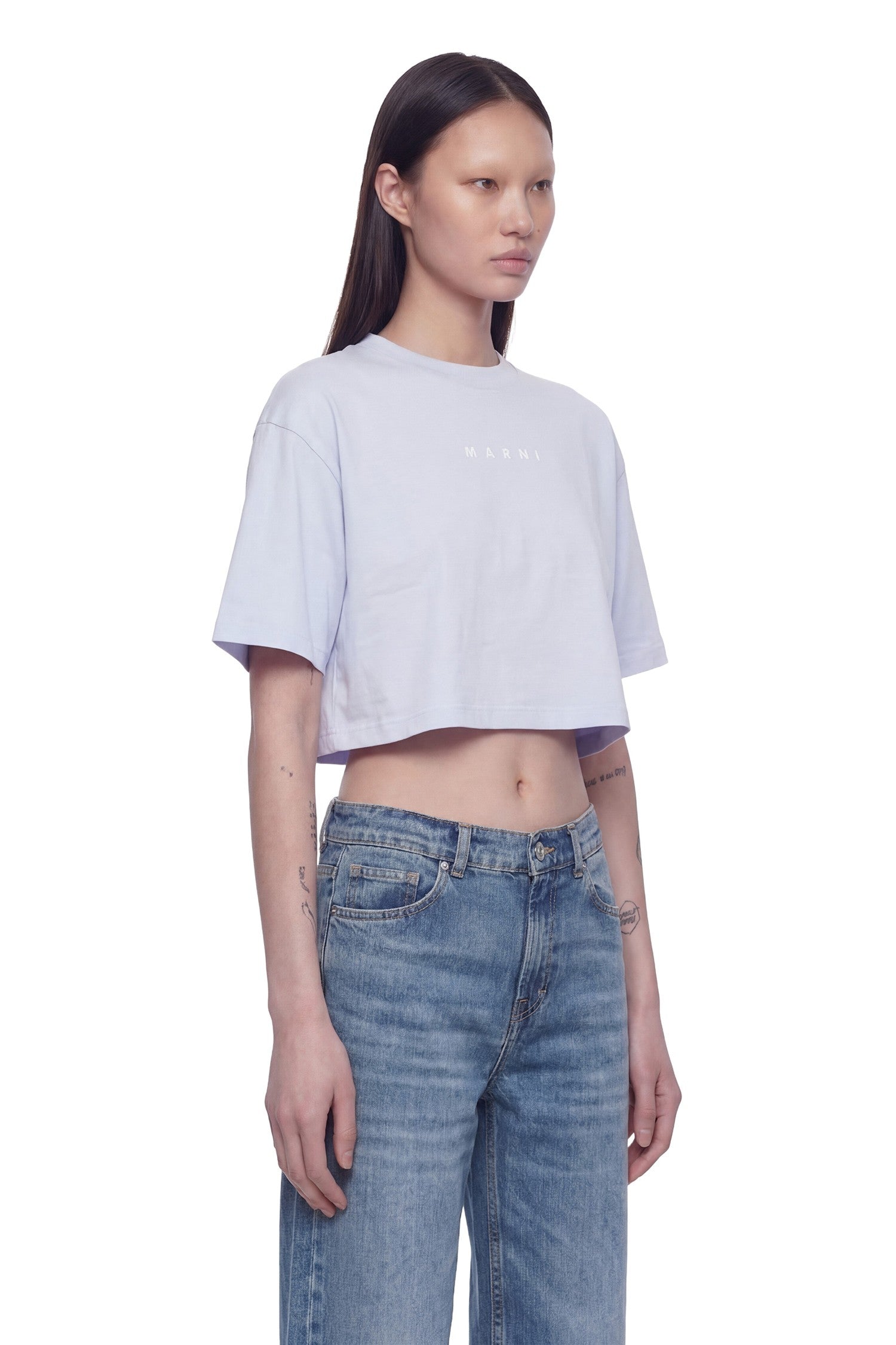 Marni Cropped Logo T-Shirt, view 2