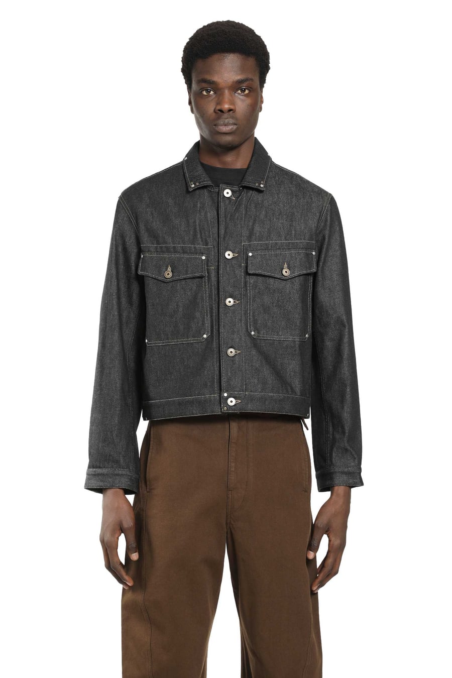 Lemaire Trucker Denim jacket with Studs, view 2