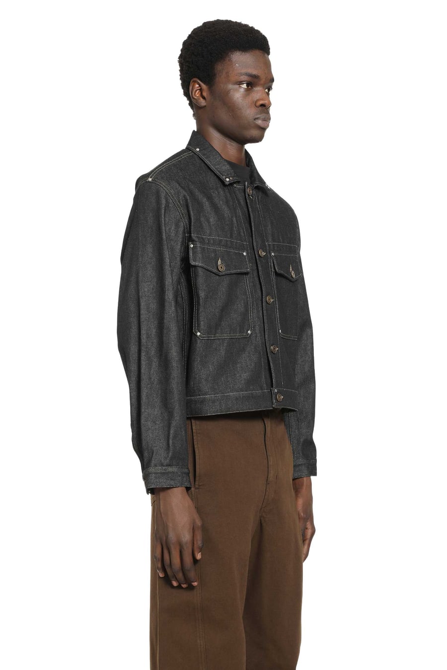 Lemaire Trucker Denim jacket with Studs, view 3