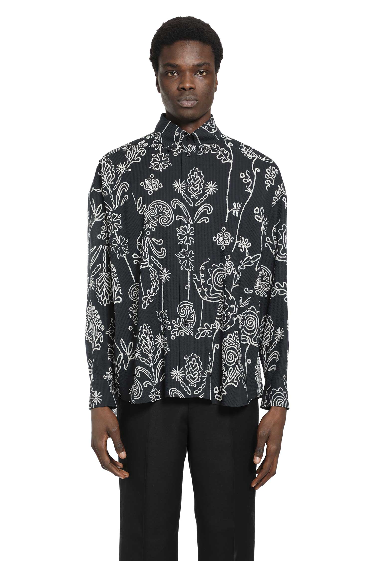 Giorgio Armani Floral Seersucker Shirt