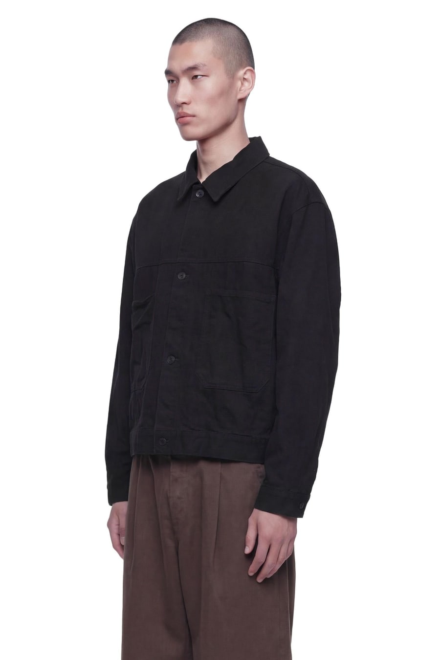 STUDIO NICHOLSON Japanese Crinkle Denim Jacket, view 2
