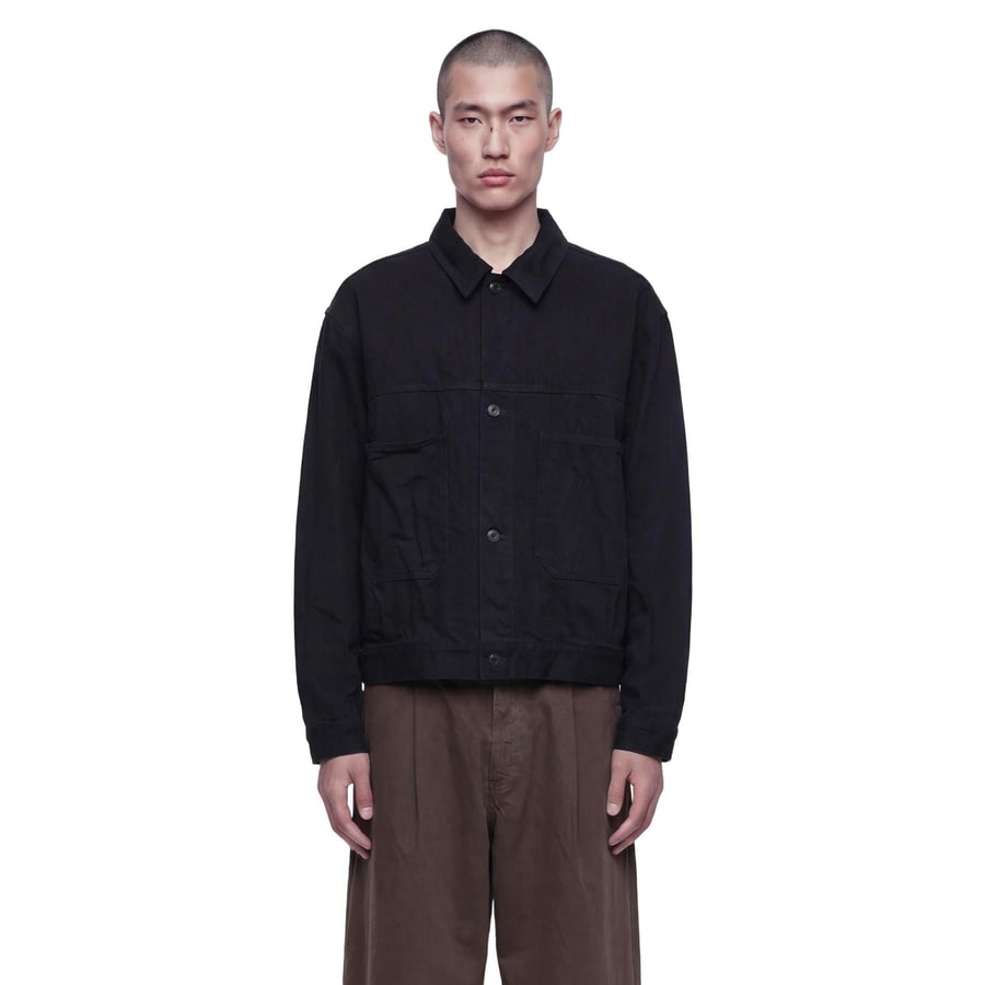 STUDIO NICHOLSON Japanese Crinkle Denim Jacket, view 4