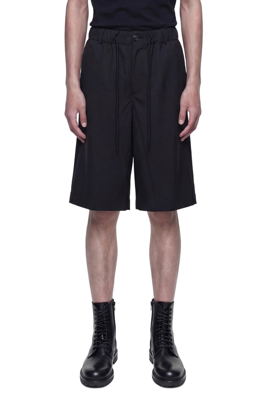 ANDREA YA AQOV Stretch Wool Nylon Drawstring Shorts