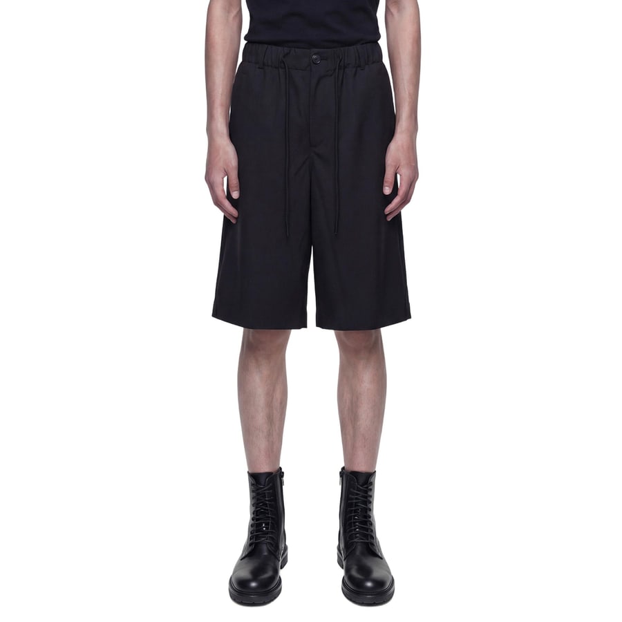ANDREA YA AQOV Stretch Wool Nylon Drawstring Shorts, view 4