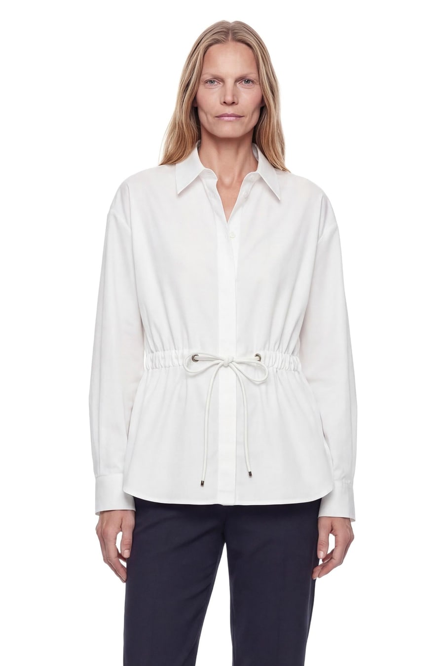 Max Mara Cotton Poplin Drawstring Shirt
