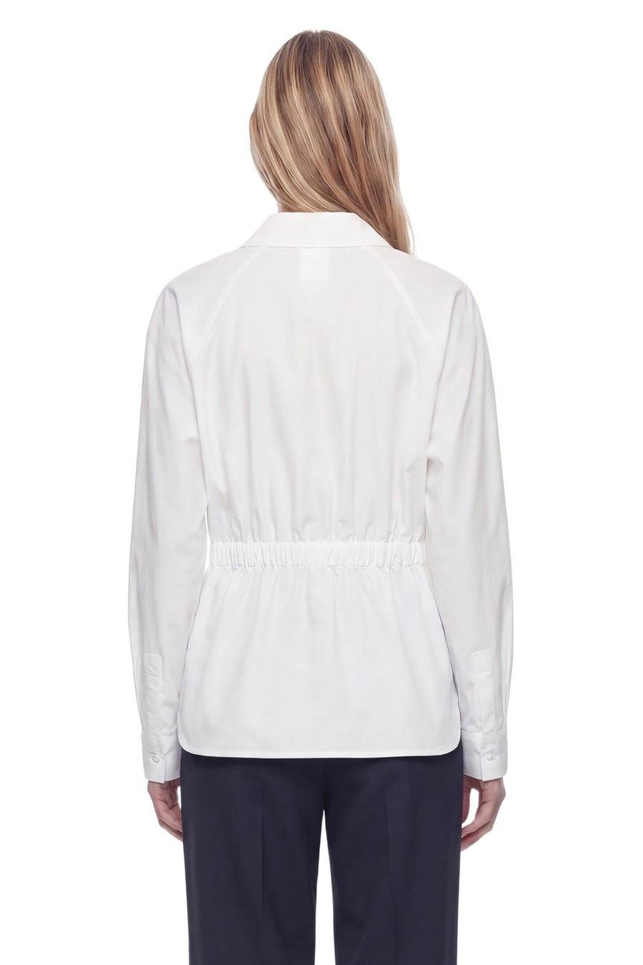 Max Mara Cotton Poplin Drawstring Shirt, view 3