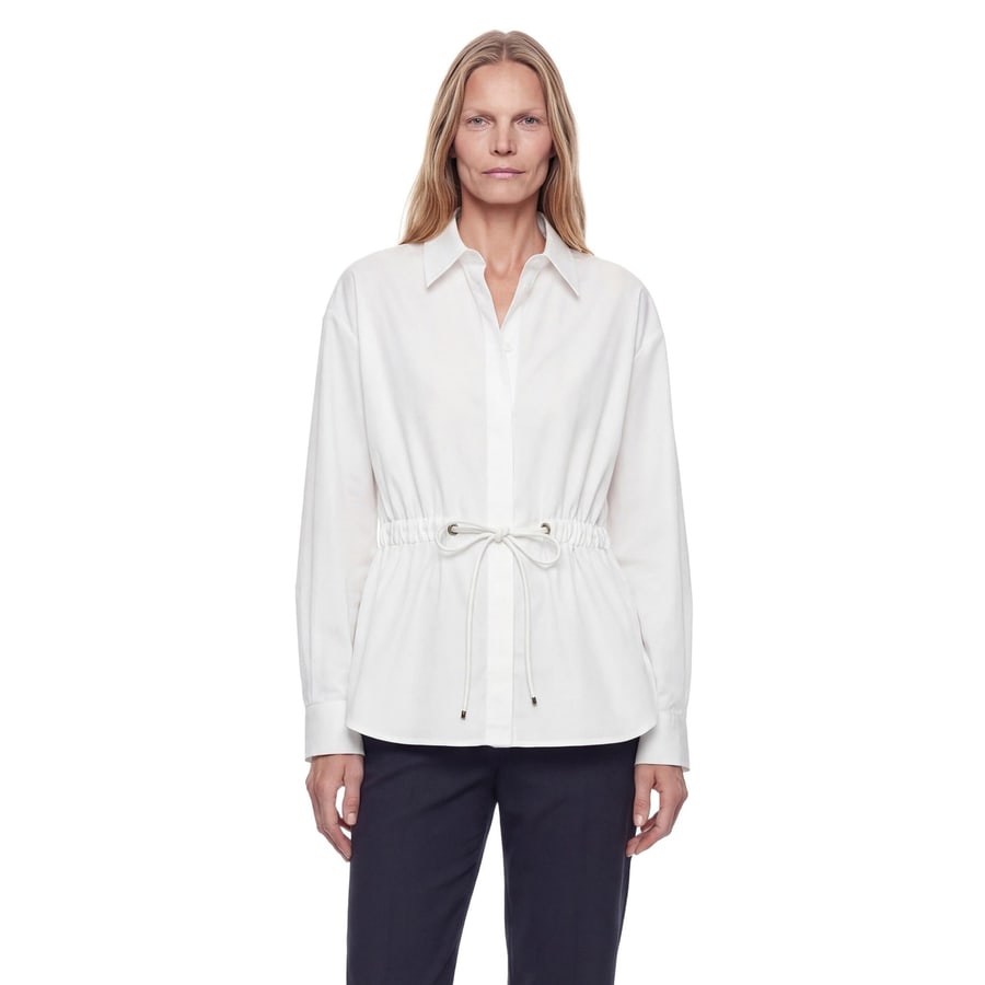 Max Mara Cotton Poplin Drawstring Shirt, view 4