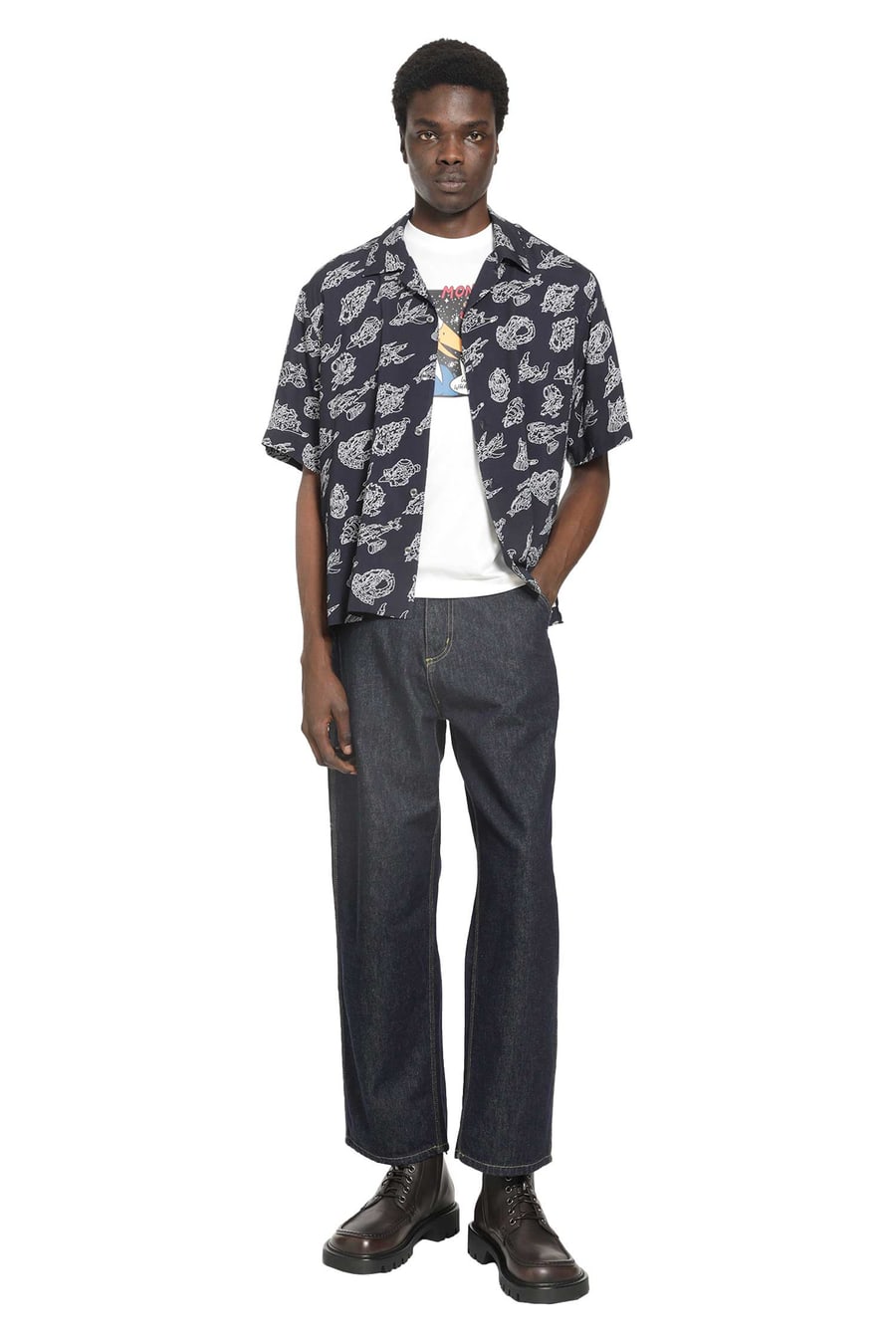 Moncler Printed Short Sleeve Shirt, view 5