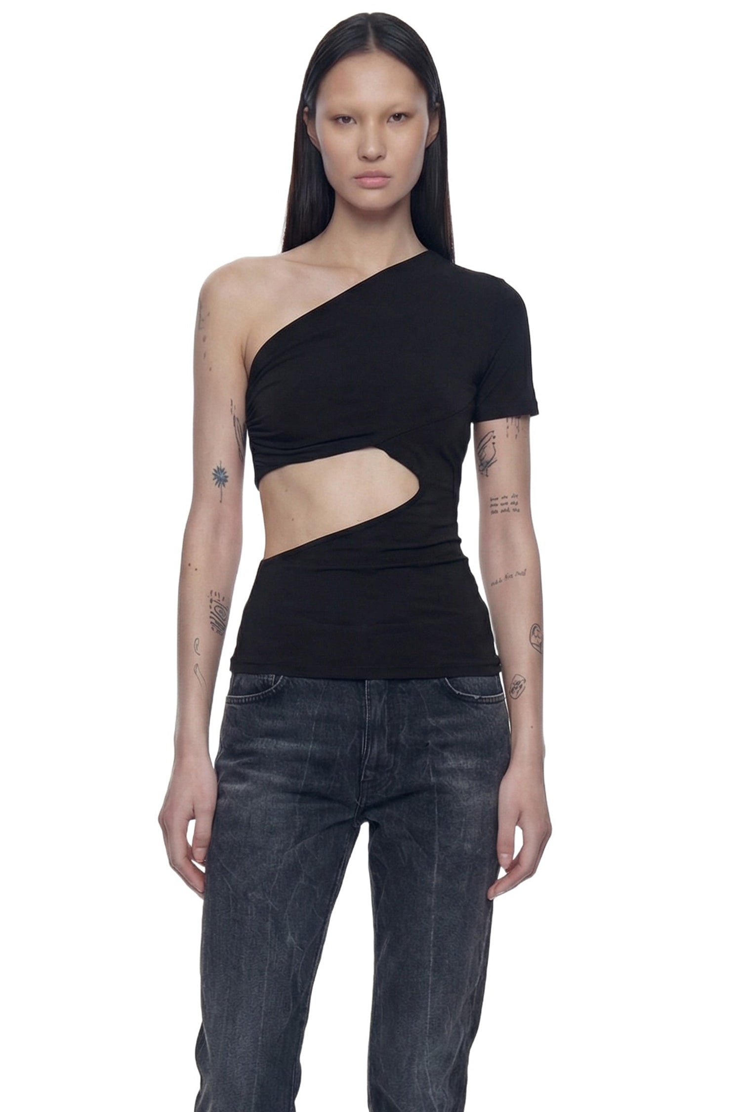 NVL GARDE One Shoulder Wrap Top