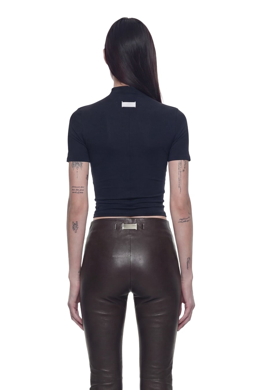 NVL GARDE Wrap Mock Neck Tee, view 3