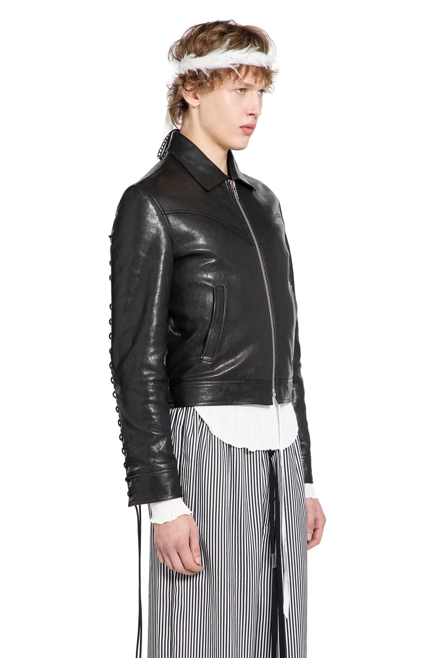 Ann Demeulemeester Ulv Western Jacket in Leather, view 3