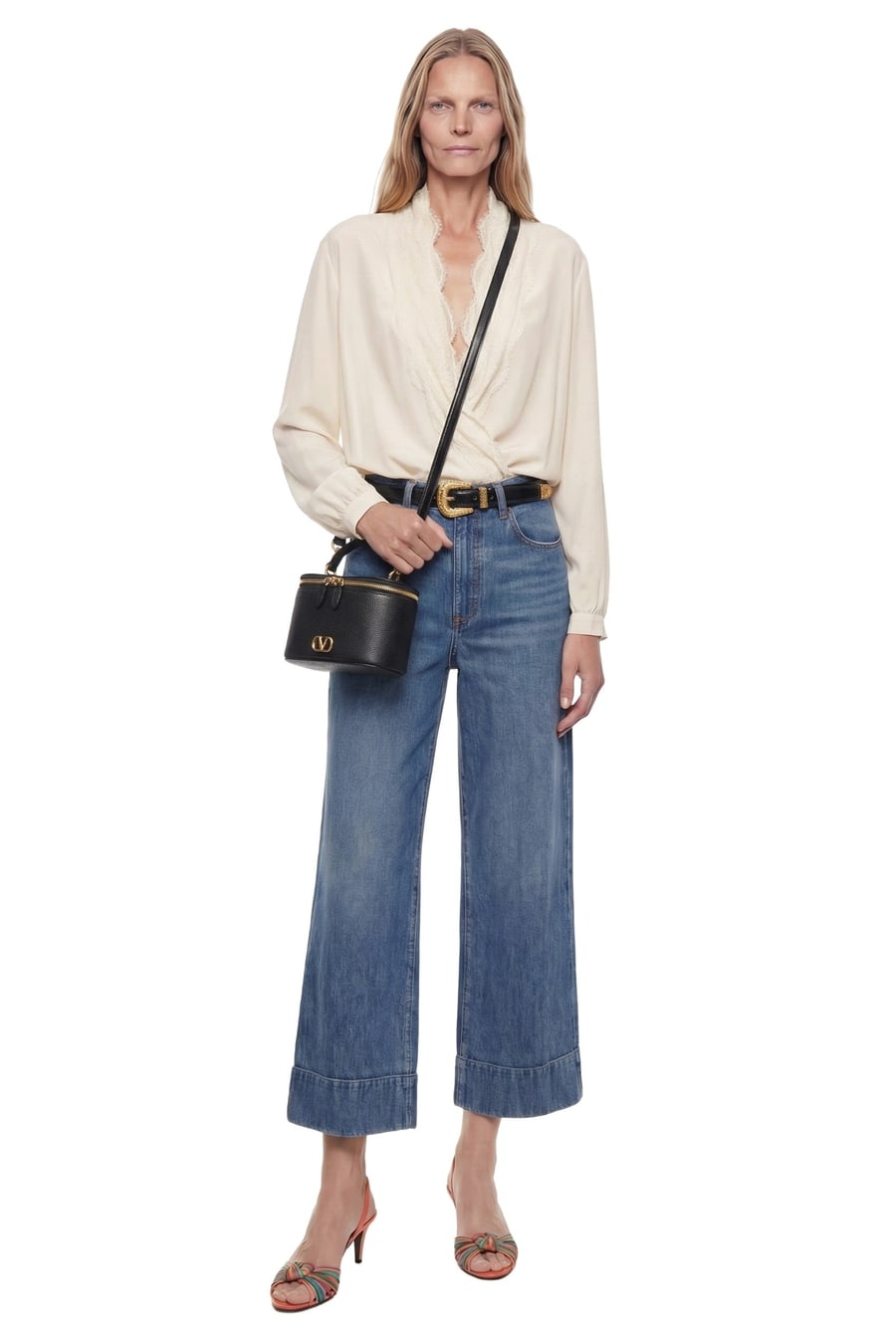VALENTINO Cropped Flare Jeans, view 5