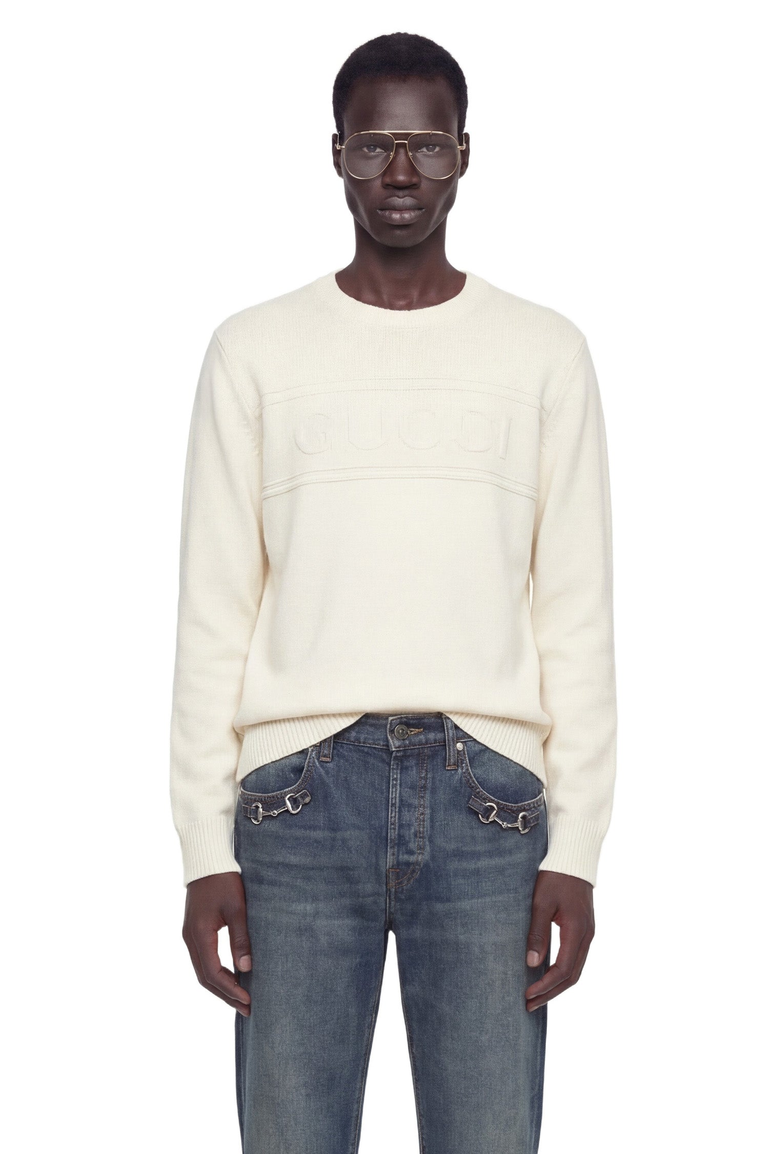 Gucci Knit Cotton Wool Jumper With Intarsia
