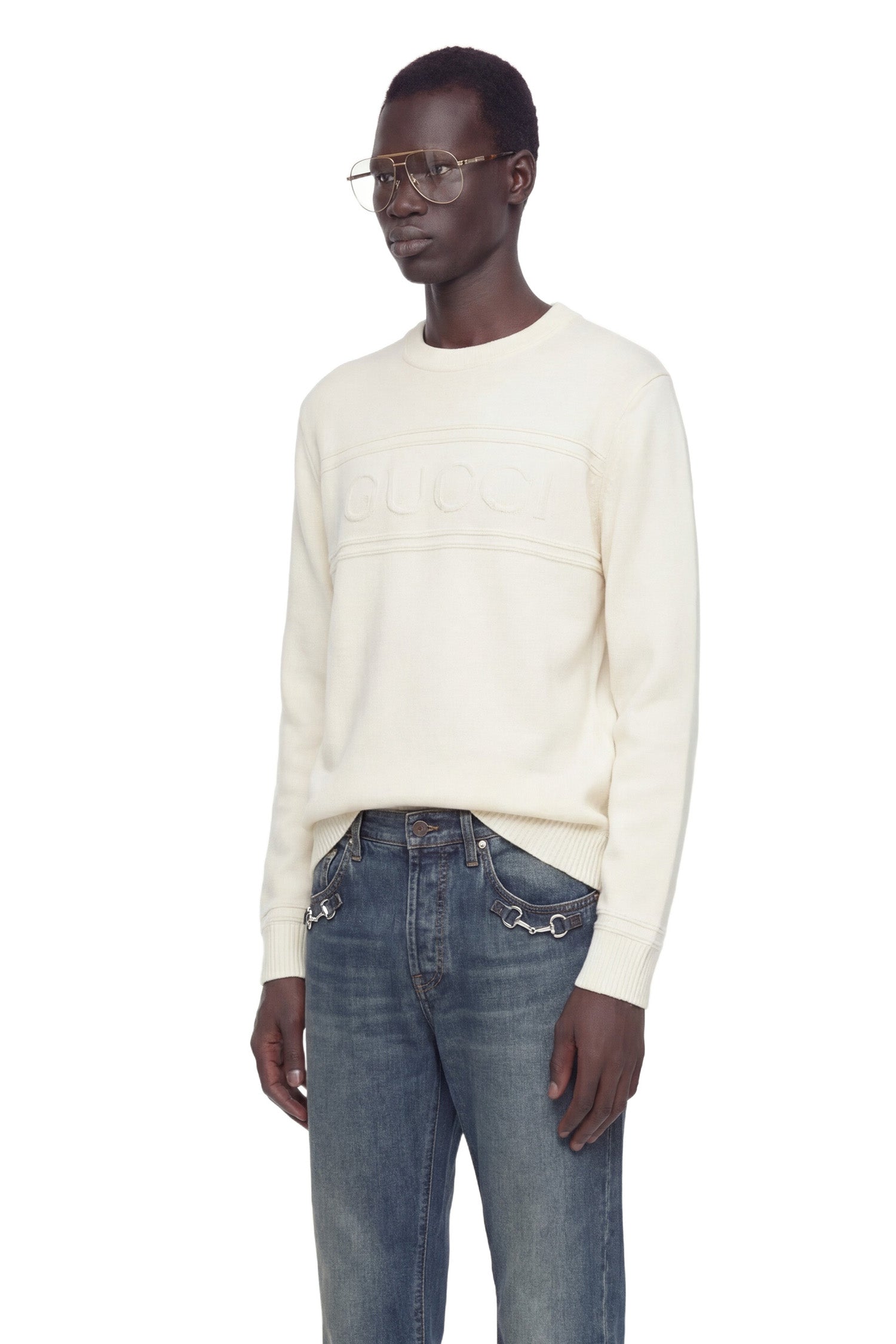 Gucci Knit Cotton Wool Jumper With Intarsia, view 2